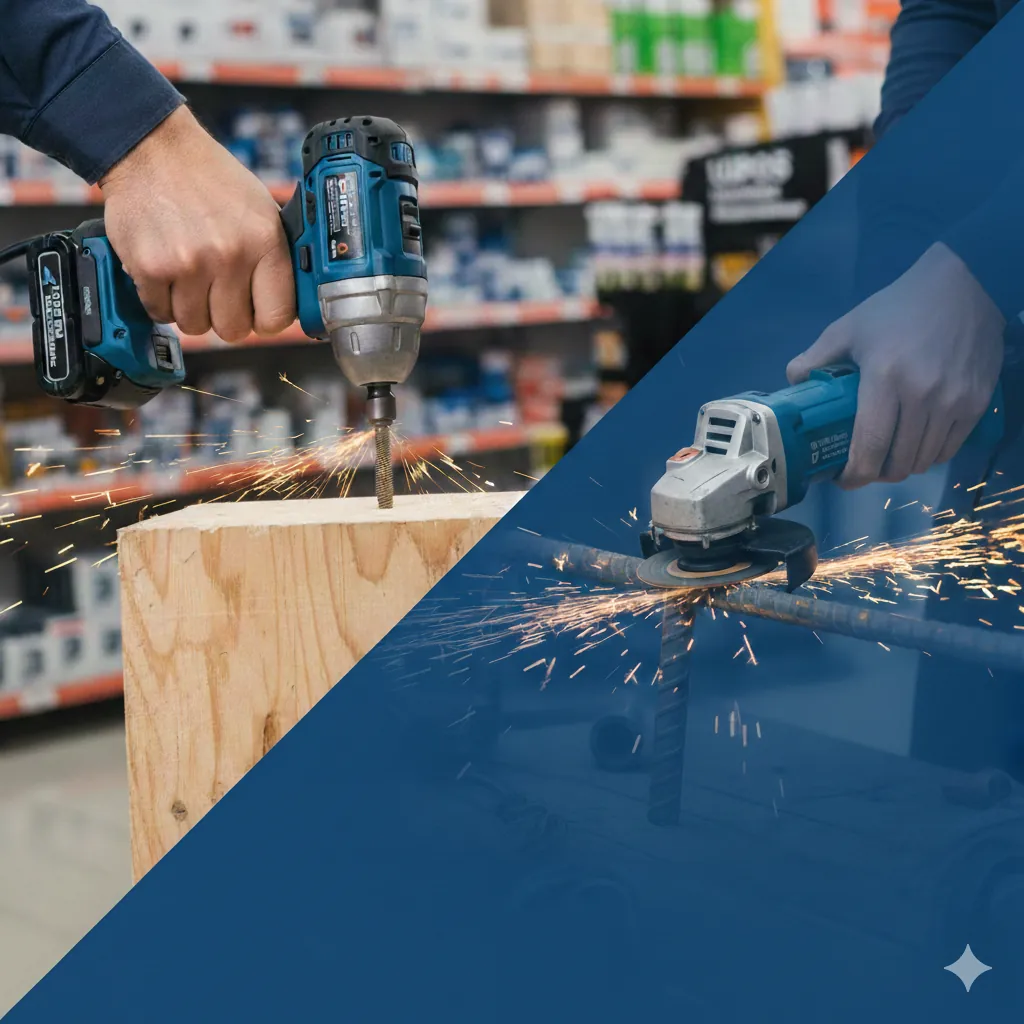 Profesyonel kullanım sırasında lityum akülü matkap ve spiral taşlama